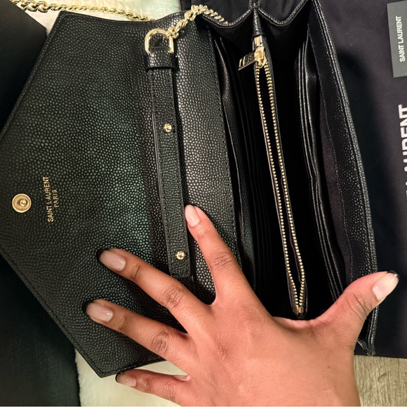 Saint Laurent Black Chevron Crossbody Bag - Picture 7 of 13